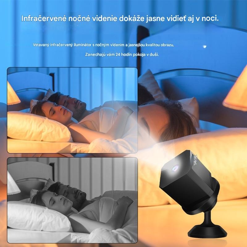 🏠📹🕵️🔥 Malá štvorcová kamera, inteligentná kamera s vysokým rozlíšením, bezdrôtové vzdialené monitorovanie domácnosti cez WiFi