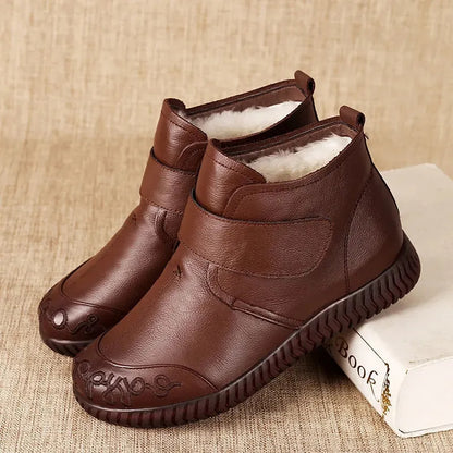 🧣👢【Novedad de invierno】 Botas femeninas de piel con cachemira, suela suave y súper cálidas para el invierno