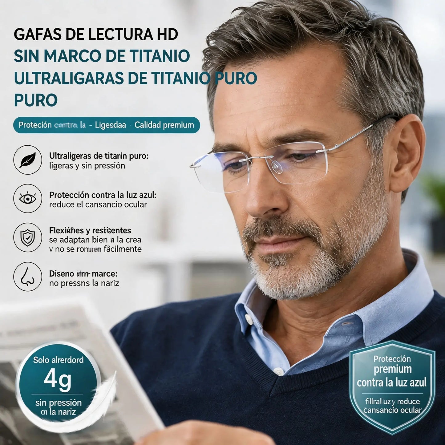 👓 Vysokokvalitné, extrémne ľahké a vysoko priehľadné profesionálne okuliare bez rámu s ochranou proti modrému svetlu. Unisex dizajn. ✨