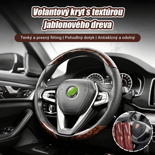 🚗✨[50% zľava, posledný deň!] Protišmykový poťah na volant s drevenou štruktúrou [Sada 3 ks]