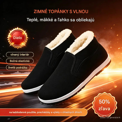 🔥【Veľkosti 39-44】Nové jesenné/zimné protišmykové teplé bavlnené topánky s flísovou podšívkou
