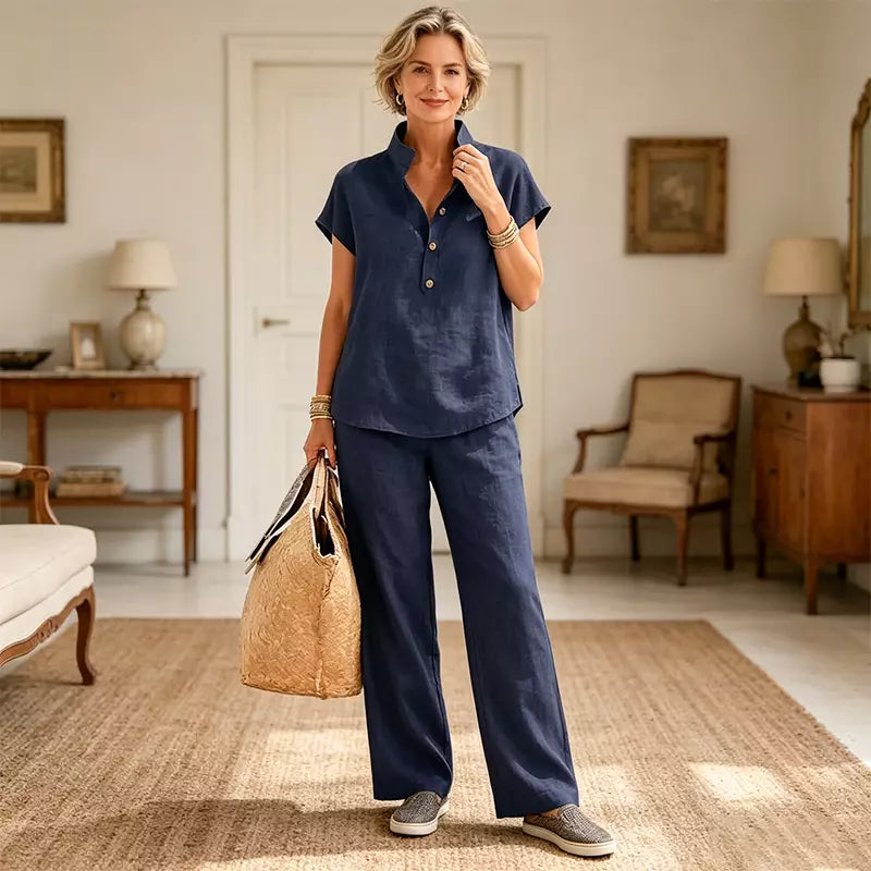 ✨Traje de mujer 2026, nuevo estilo, algodón y lino.