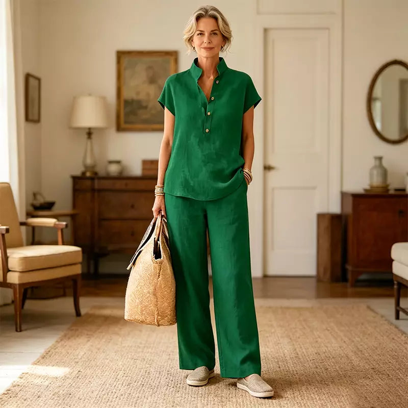 ✨Traje de mujer 2026, nuevo estilo, algodón y lino.