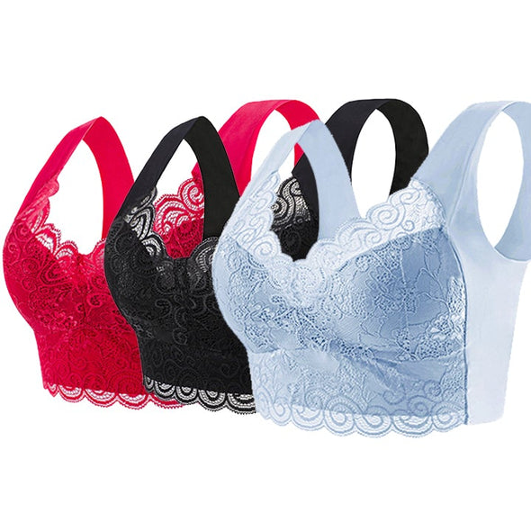 🔥【40kg-110kg】Nowy wygodny i oddychający biustonosz damski (3 sztuk)>Odpowiedni dla kobiet powyżej 40 roku życia (zalecany przez lekarza)