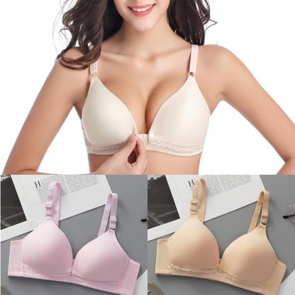 🥰 (3 броя) Сутиен с отваряне отпред👙 Тънък, с повдигащ ефект, против увисване