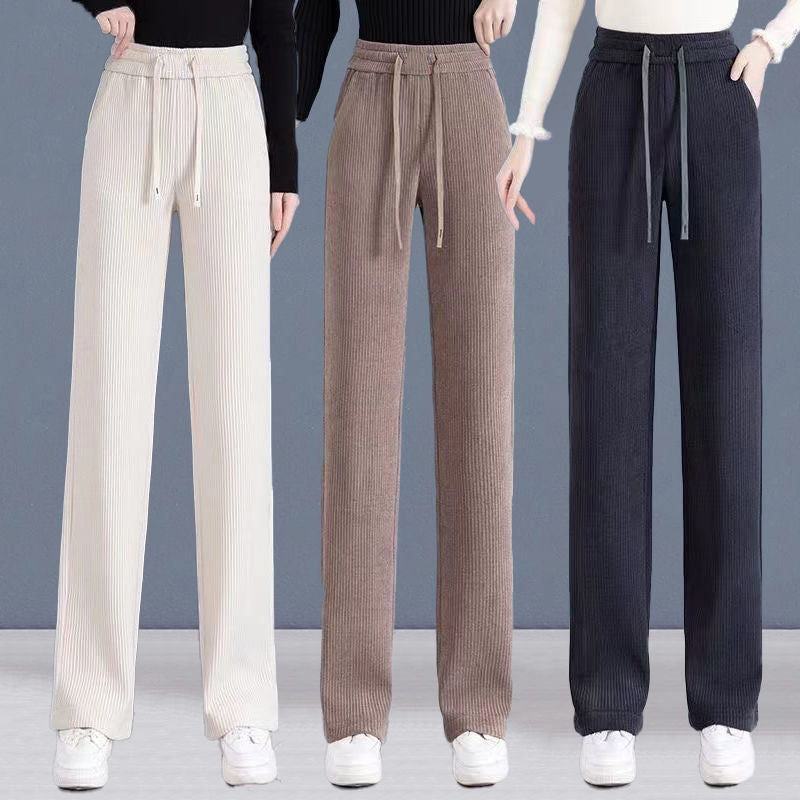 🔥🌷【M-3XL】【40-110KG】✨👖Нови модерни ежедневни дамски еластични панталони с широки крачоли