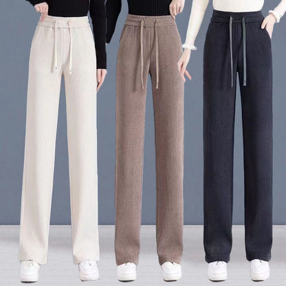 🔥🌷【M-3XL】【40-110KG】✨👖Нови модерни ежедневни дамски еластични панталони с широки крачоли