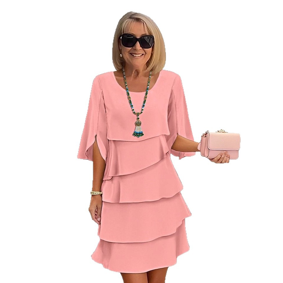 💃🎁【S-3XL】✨Elegantné viacvrstvové šaty s volánikmi na manžetách, štýlové a sofistikované💃