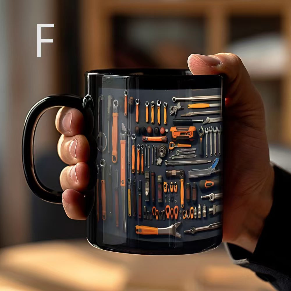 🔥☕【¡Último día! Compra 1 y llévate 1 gratis】Nueva taza de cerámica con diseño de herramientas para mecánicos