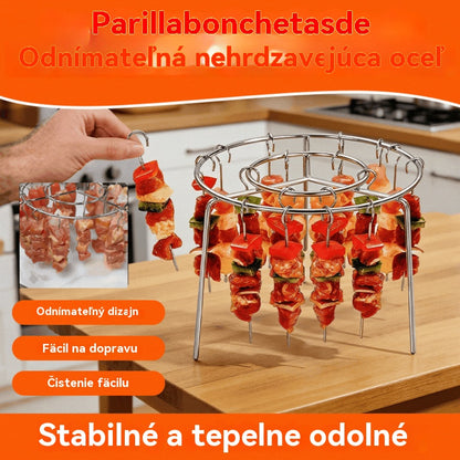 🔥【Polovičná cena – posledný deň】🍖 Odnímateľný grilovací stojan, okrúhly závesný gril z nehrdzavejúcej ocele