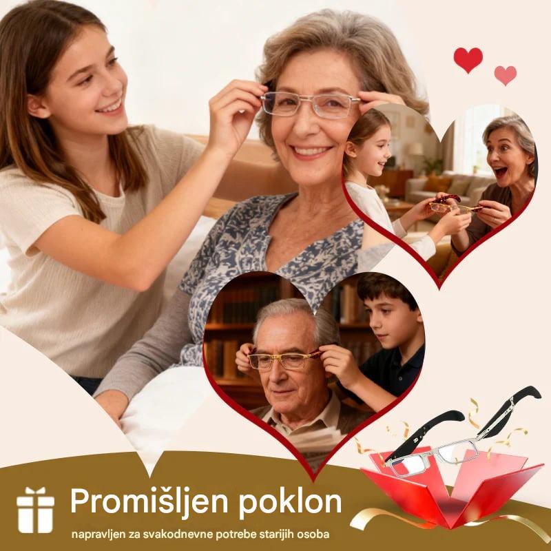 🔥【Kupite 1, dobijte 1 gratis】Sklopive naočale za čitanje s anti-plavim svjetlom i futrolom -