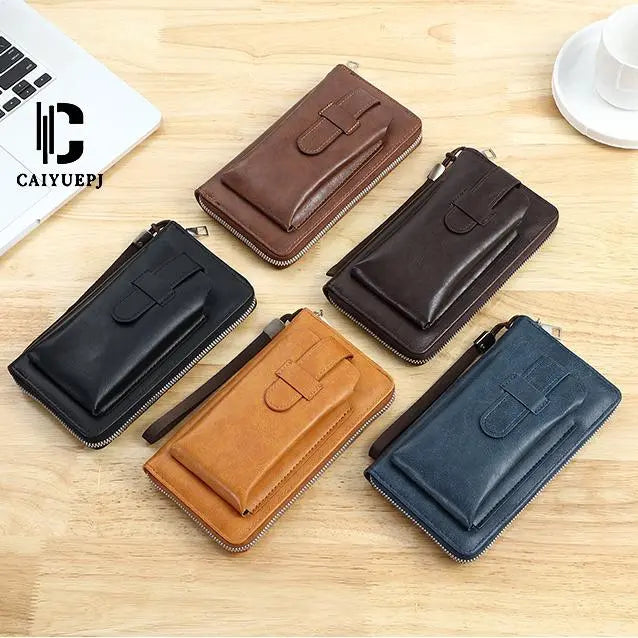 💼🔥Cartera multifuncional para hombre, hecha a mano en cuero genuino, estilo totalmente nuevo.