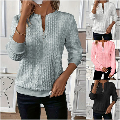 🔥【Kup 1, a dostaniesz 1 gratis】🎀【Sprzedaje się jak ciepłe bułeczki】🌸 Damska casualowa bluza pikowana na zamek w stylu europejskim i amerykańskim 2025.