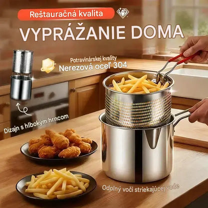 【Dvojdielna sada: hrniec + sitko】26 €🔥 Ušetrite až 49 %! 🎁 Multifunkčná fritéza z nehrdzavejúcej ocele 304