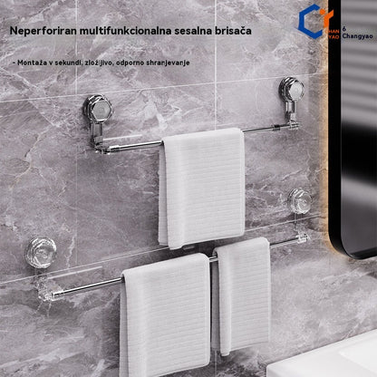 🚿✨【Kupi enega in dobi drugega brezplačno】Vrteči držalo za brisače z vakuumskim priseskom, brez vrtanja.