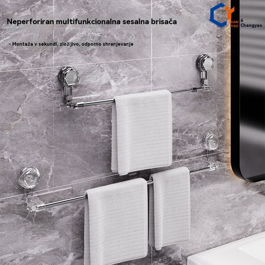 🚿✨【Kupi enega in dobi drugega brezplačno】Vrteči držalo za brisače z vakuumskim priseskom, brez vrtanja.