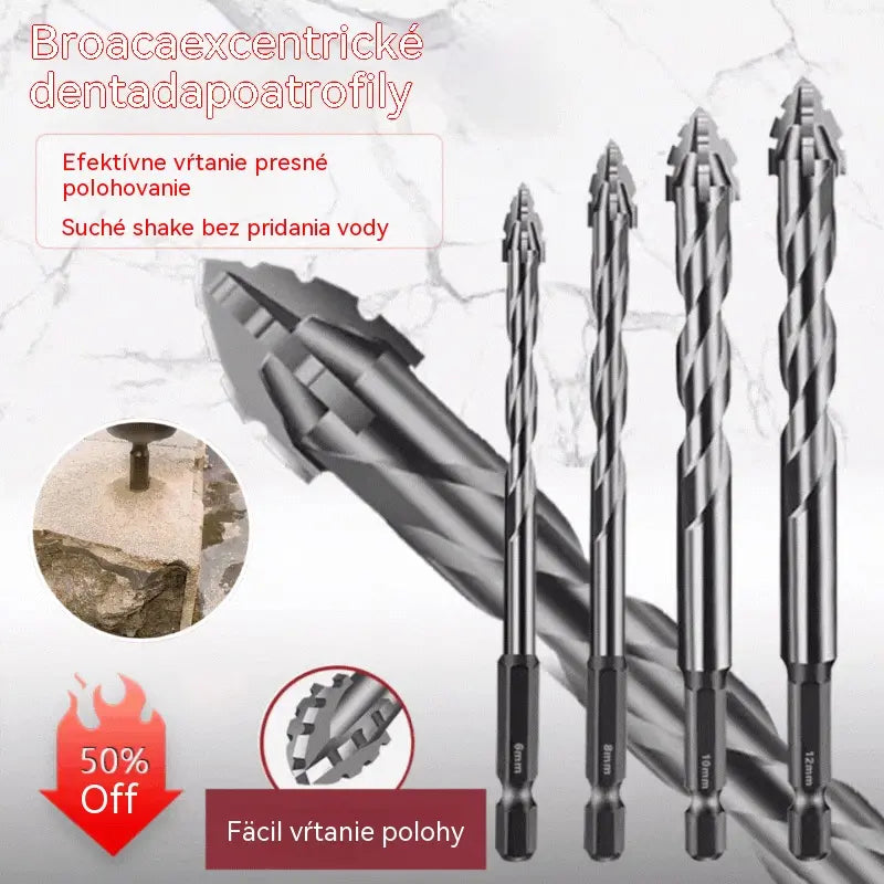 🛠🛠【6-dielna sada 26 eur】【4+5+6+8+10+12 mm】Sada vysokopevnostných 6-drážkových excentrických vrtákov