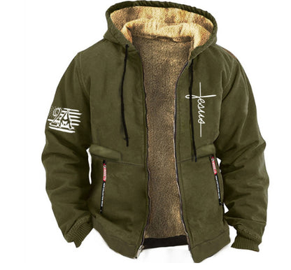 🔥🔥【S-3XL】 Modna, jesienna i zimowa, pogrubiona, aksamitna kurtka męska na co dzień