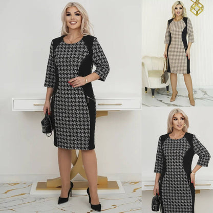 💜💚【S-5XL】Nova topla zimska karirana haljina