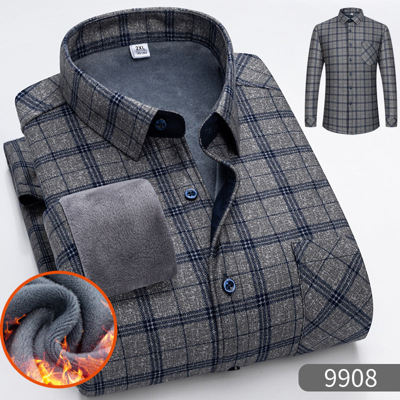 🔥【Αγοράστε 1 και λάβετε 1 δωρεάν】👔【L-5XL】Φθινόπωρο Χειμώνας μακρυμάνικο ζεστό πουκάμισο