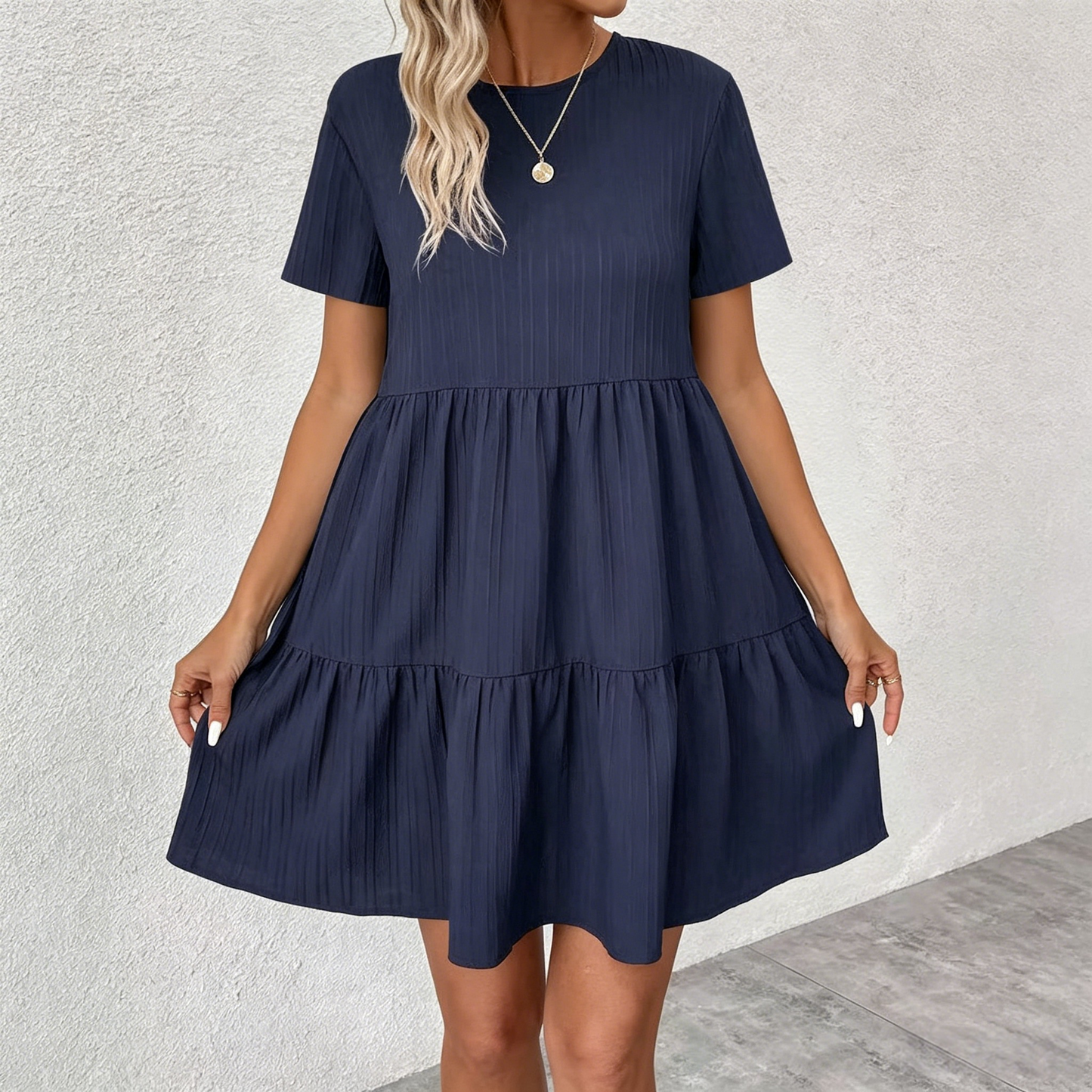 ✨👗 [S-4XL] Nuevo vestido holgado de color liso para primavera/verano