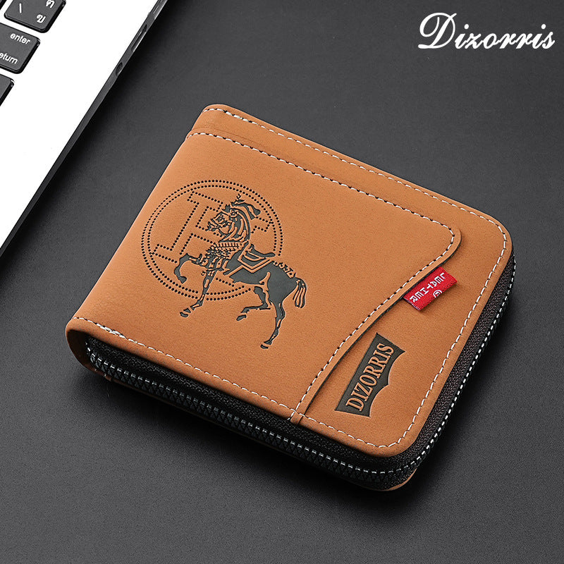 🔥🔥 Nová elegantní pánská krátká peněženka na zip v retro stylu.