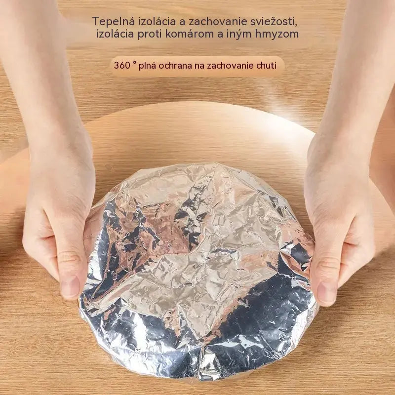 ✨【Balenie 50 kusov】♻️🍲Opakovane použiteľné viečka z potravinárskej hliníkovej fólie