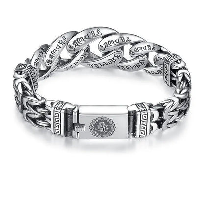 ⌚🕉️ Pánsky náramok vo vintage štýle s témou „Mier“ a šesťslabičnou mantrou – obe sú zmysluplné a zároveň zdôrazňujú individualitu.