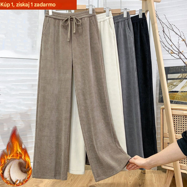 🔥【Compre uno y llévese otro gratis】 👖Nuevos pantalones casuales de terciopelo con perneras anchas, muy cómodos de usar.