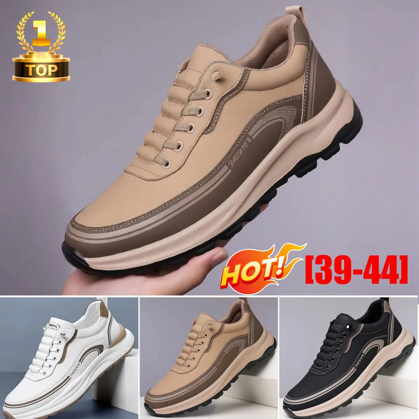 🔥🔥【39-45】Športová obuv z kože odolnej voči vode a nečistotám s mäkkou podrážkou pre maximálne pohodlie
