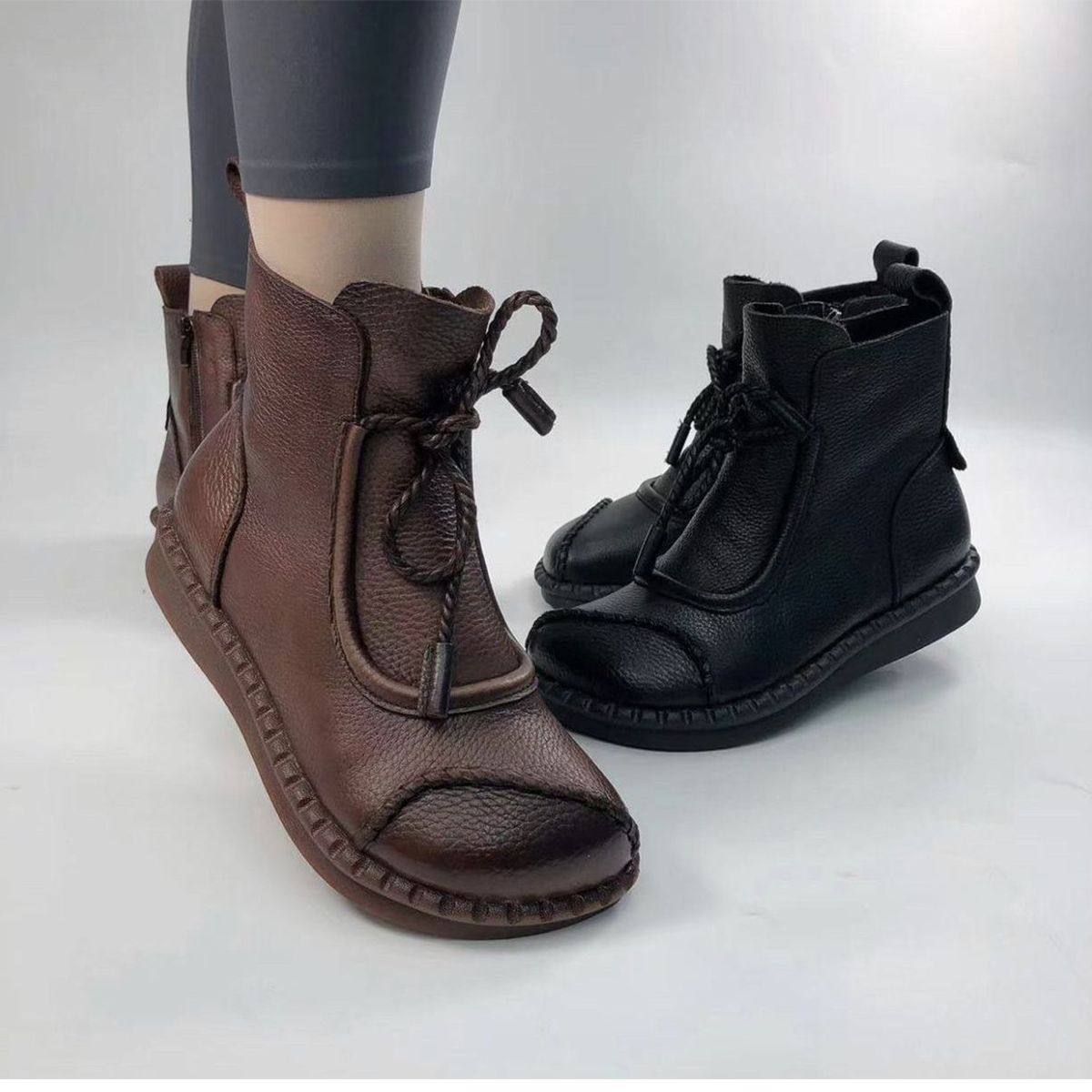 👢【35-40】2025 Ženske retro cipele od meke kože za ranu jesen