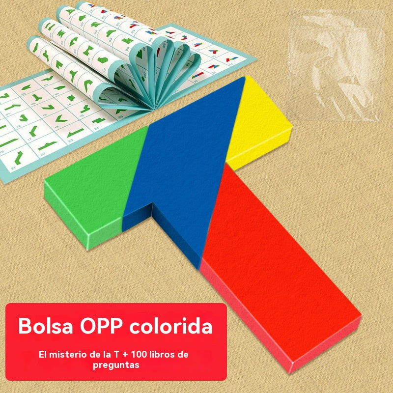 💕🎭Juguete rompecabezas tangram versátil en forma de T