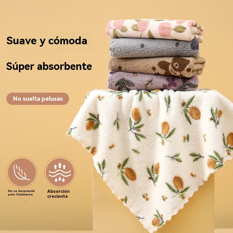 🧼✨【Compra 4 y recibe 4 gratis】【30 cm × 30 cm】Paños de cocina de franela coral para uso doméstico
