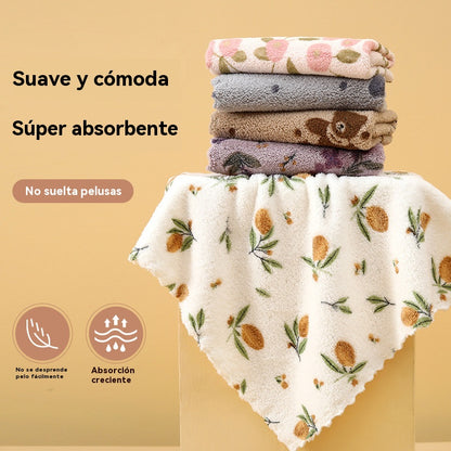 🧼✨【Compra 4 y recibe 4 gratis】【30 cm × 30 cm】Paños de cocina de franela coral para uso doméstico