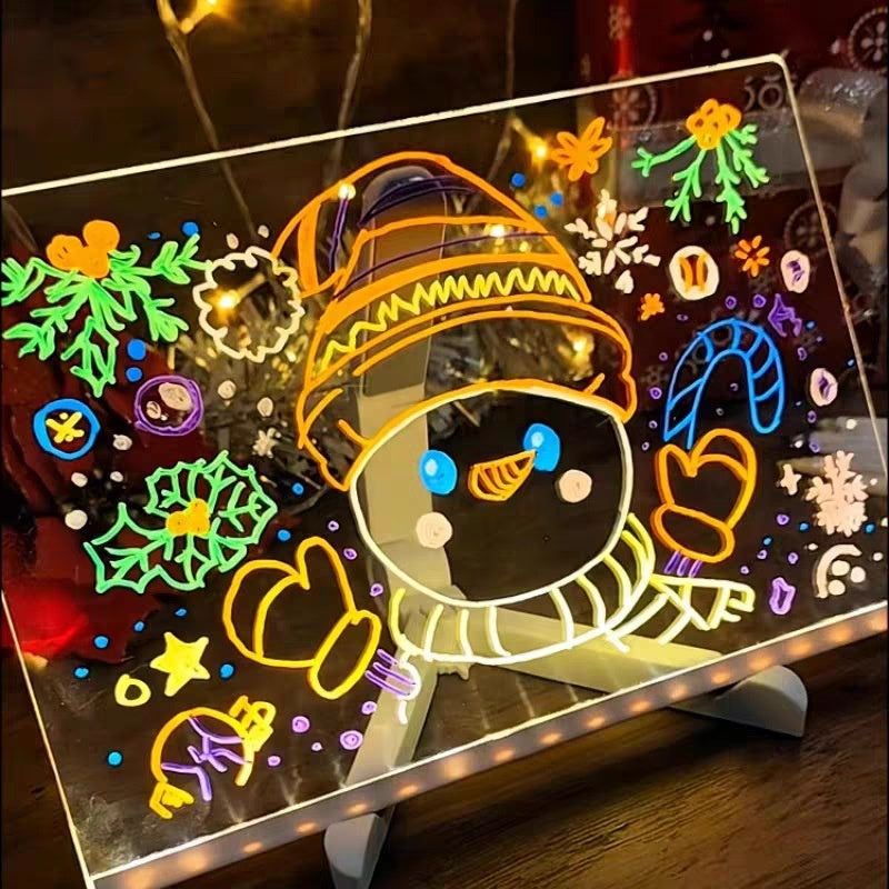 🎨✏️🔥【Špeciálna ponuka】Detská svietiaca tabuľa, DIY doodle, stierateľná fluorescenčná vzdelávacia tabuľa