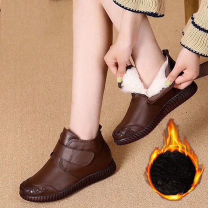 🧣👢【Novedad de invierno】 Botas femeninas de piel con cachemira, suela suave y súper cálidas para el invierno