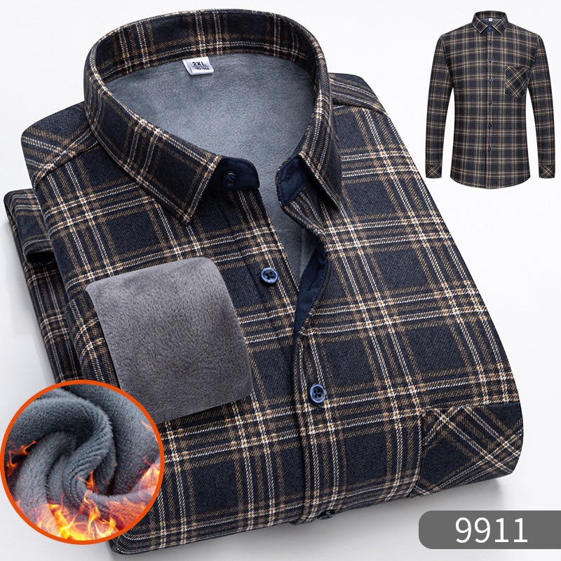 🔥【Αγοράστε 1 και λάβετε 1 δωρεάν】👔【L-5XL】Φθινόπωρο Χειμώνας μακρυμάνικο ζεστό πουκάμισο