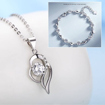 ✨💎【50 % de descuento】Conjunto de pulsera y collar de plata 925 "Corazón del océano"