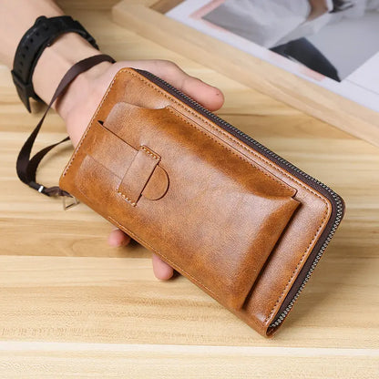 💼🔥Cartera multifuncional para hombre, hecha a mano en cuero genuino, estilo totalmente nuevo.