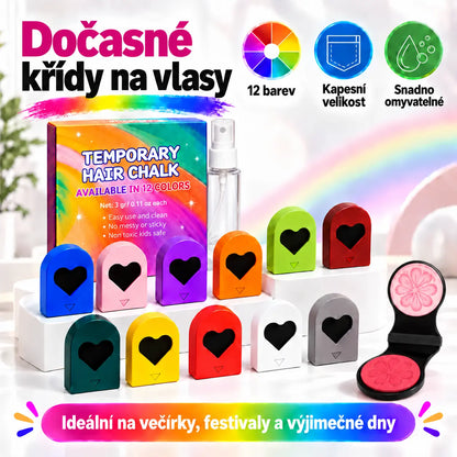 🌈🪮Kompaktná púdrová farba na vlasy s 12 odtieňmi pre rýchle farbenie
