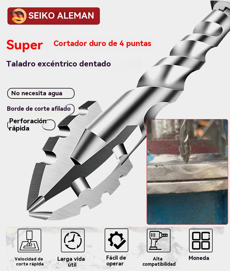 🥇 【DESCUENTO LIMITADO DEL 50%】 Súper duro filo de corte dentado, broca excéntrica de acero de tungsteno de 7.ª generación【3+4+5+6+8+10+12+14+16 mm】
