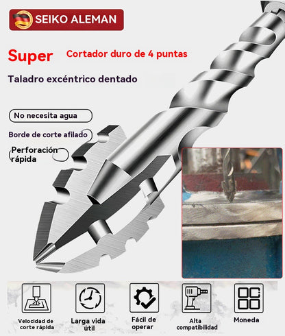 🥇 【DESCUENTO LIMITADO DEL 50%】 Súper duro filo de corte dentado, broca excéntrica de acero de tungsteno de 7.ª generación【3+4+5+6+8+10+12+14+16 mm】