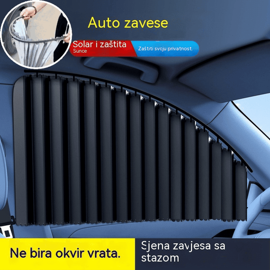 【Set od 4 dijela】Suncobran za automobilski prozor s kliznim šinama i slojem toplinske izolacije