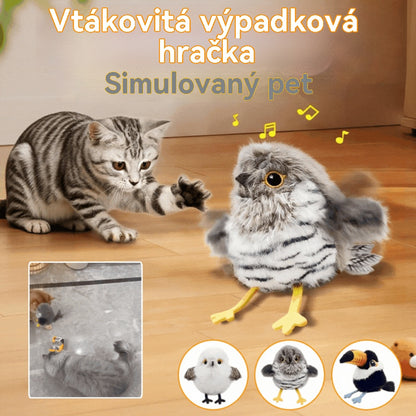 🐥❤️ 【Kúp 1, dostaneš 1 zadarmo】Nová realistická elektrická hračka vtáčika s trepotavými krídlami a zvukom – zábavná hračka pre mačky