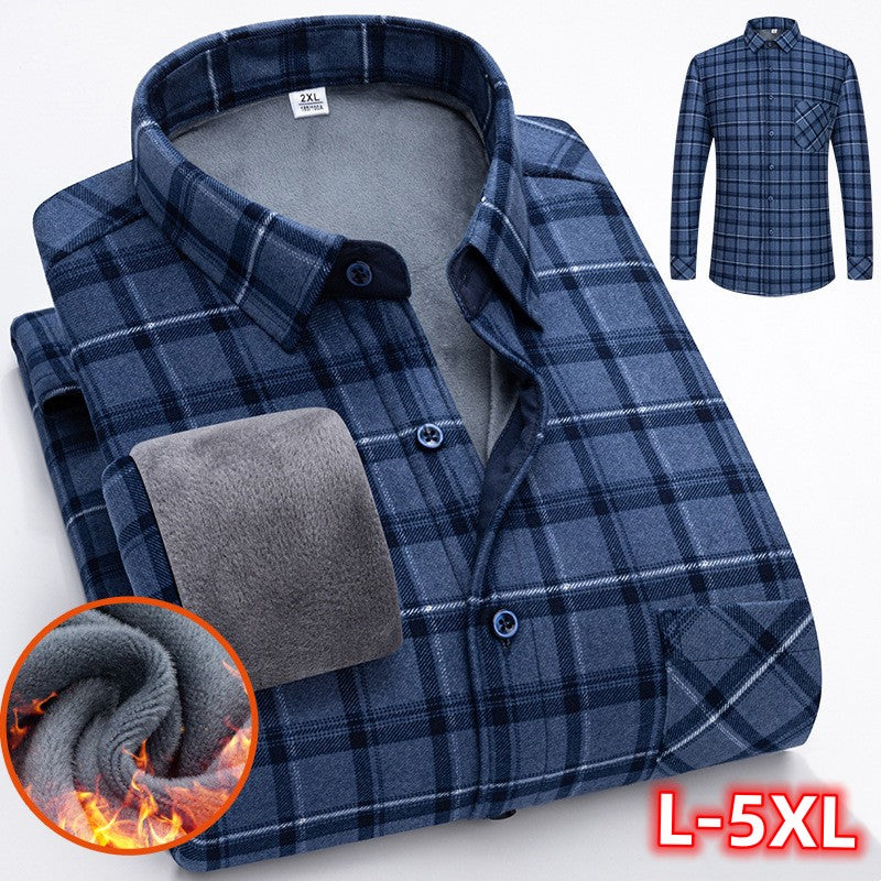 🔥【Αγοράστε 1 και λάβετε 1 δωρεάν】👔【L-5XL】Φθινόπωρο Χειμώνας μακρυμάνικο ζεστό πουκάμισο
