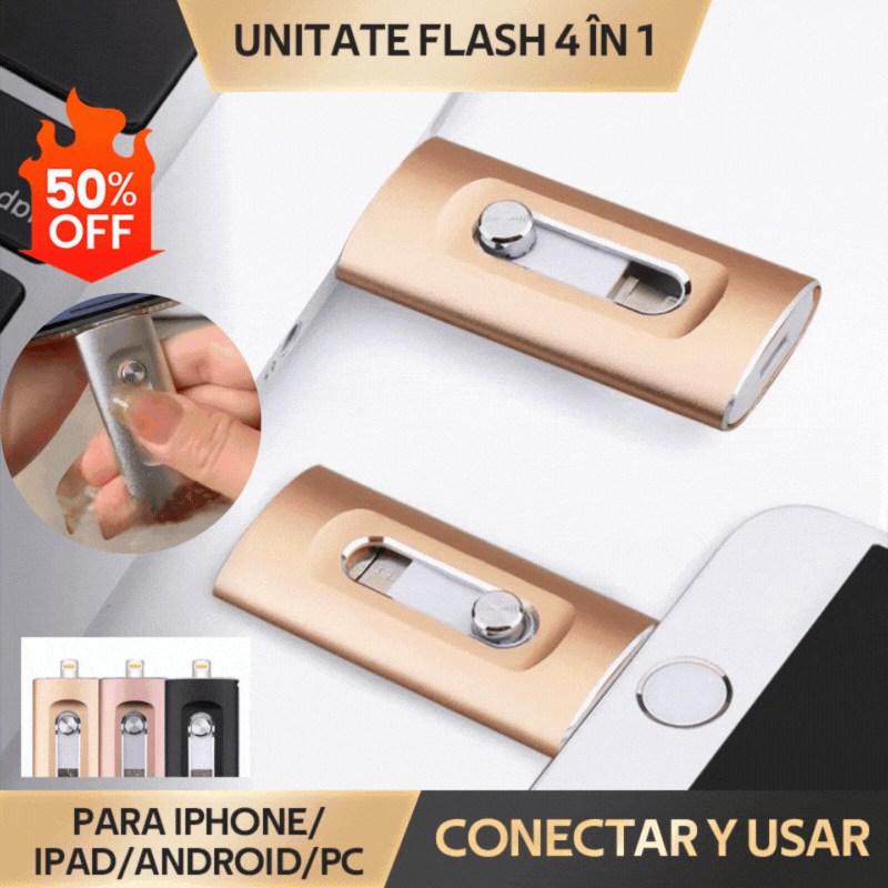 ⚡✨【Descuento por tiempo limitado -50%】Unidad flash 4 en 1 para iPhone/iPad/Android/PC