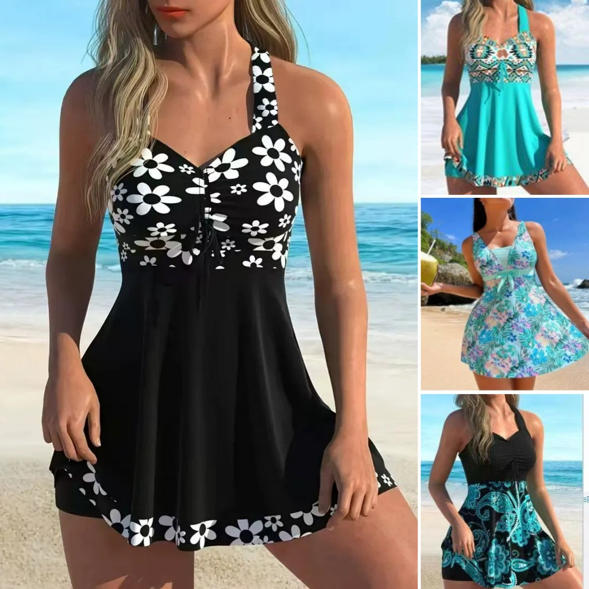 ✨【S-6XL】Costum de baie elegant cu imprimeu, perfect pentru femei de toate formele