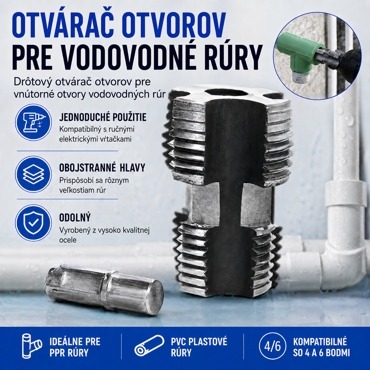 🛠️【Vnútorný závitník na rúry + vonkajší závitník】⚙️🔩 Príslušenstvo na rezanie závitov