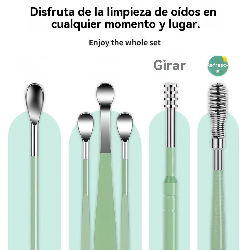 👂Juego de 6 herramientas para eliminar cerumen con tubo de almacenamiento | Kit completo para el cuidado auditivo: ¡herramienta seis en uno! 👂