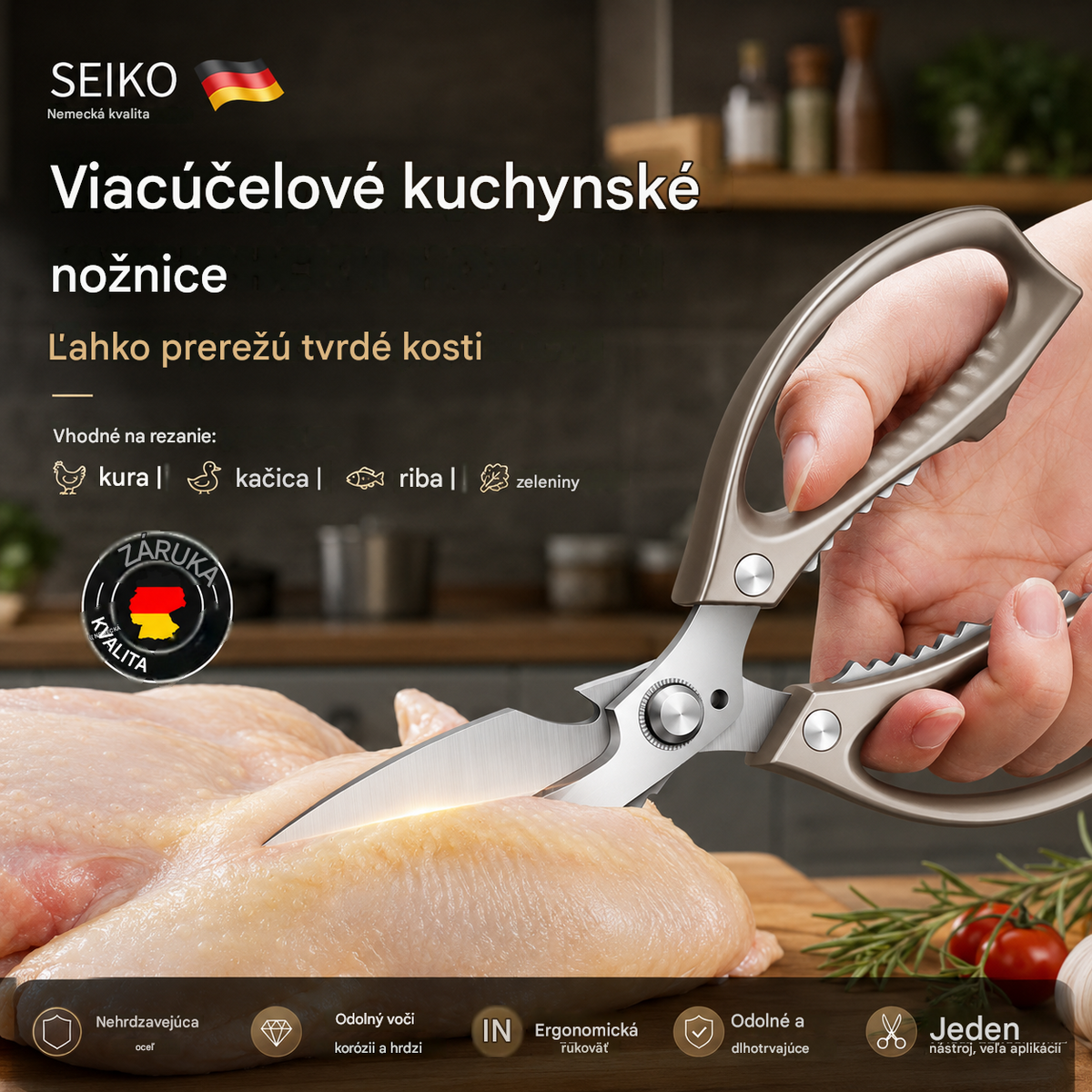 🔥Nové vylepšenie🍖 Multifunkčné, vysoko výkonné kuchynské nožnice ✂️👨‍🍳